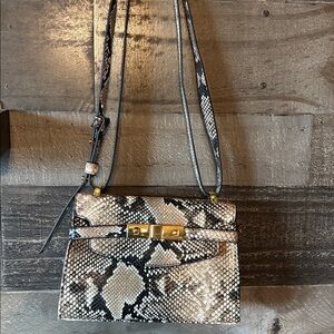 Time and Tru Structured Snake-Print Crossbody Bag